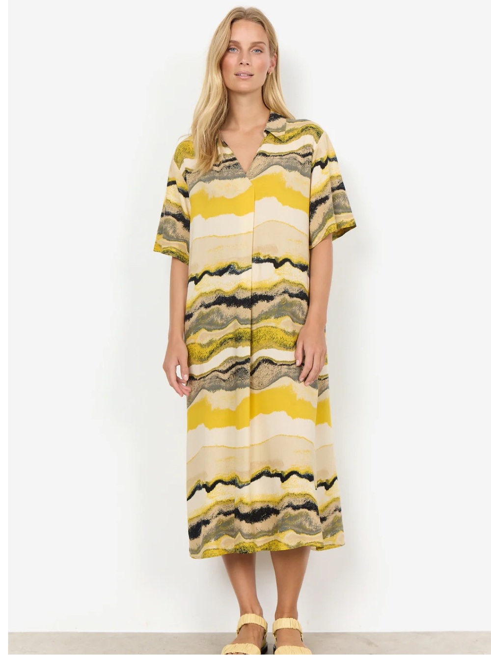 XL SoyaConcept Denmark - Elsbet Tunic Maxi Dress 100% Viscose Lenzing Ecovero